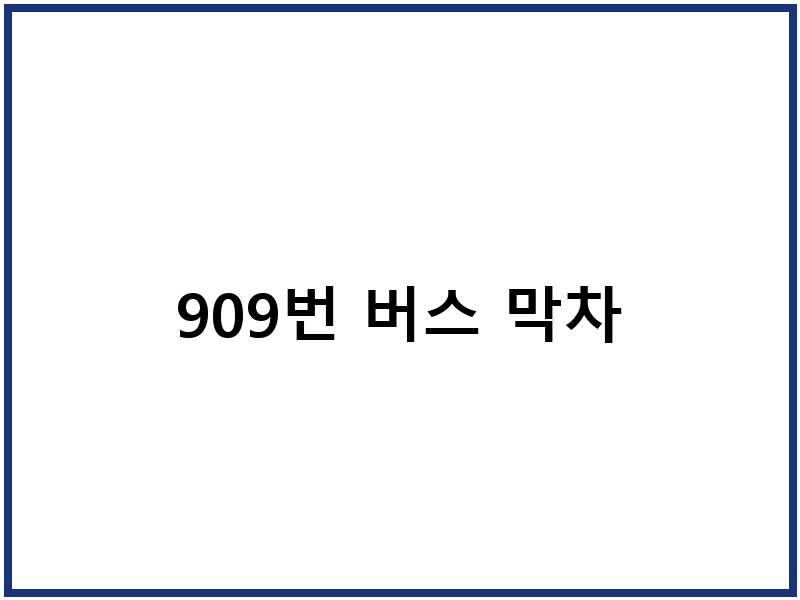 909번 버스 막차
