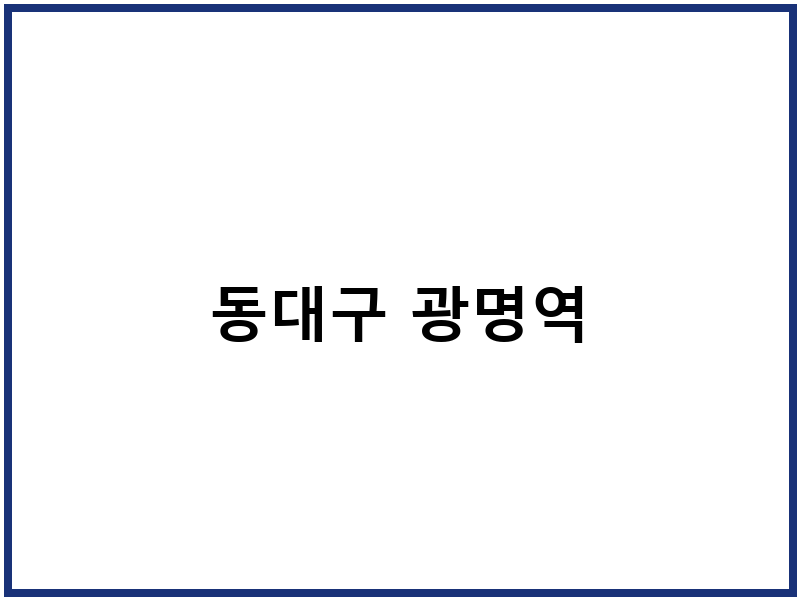 동대구 광명역