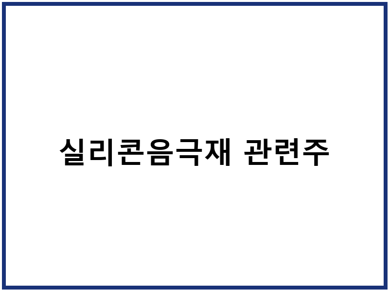 실리콘음극재 관련주